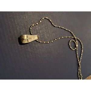 Silver and gold cross necklace